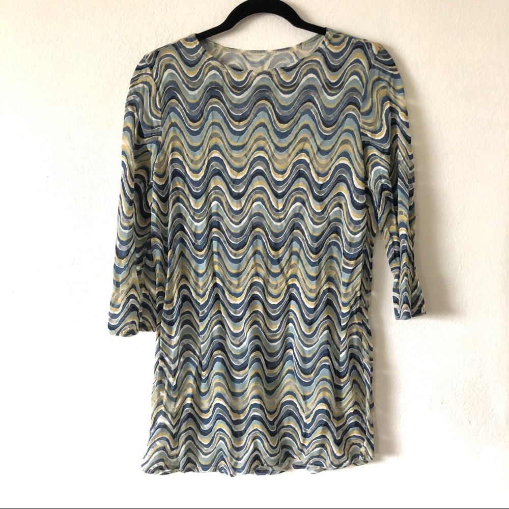 Wave Wavy Pattern Groovy Retro Tunic Vintage - image 1